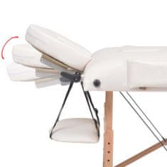Vidaxl Skládací masážní stůl 3 zóny a stolička tloušťka 10 cm bílé