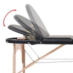 Petromila Skládací masážní stůl tloušťka 4 cm 2 podhlavníky oválný černý