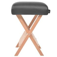 Vidaxl Skládací masážní stolička 12 cm silný sedák 2 podhlavníky černá