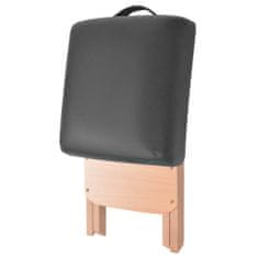 Vidaxl Skládací masážní stůl 2 zóny a stolička tloušťka 10 cm černé