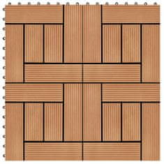 Petromila 22 ks terasové dlaždice 30 x 30 cm 2 m² WPC barva teak
