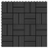 Terasové dlaždice z dřevoplastu 11 ks 30 x 30 cm 1 m2 černé