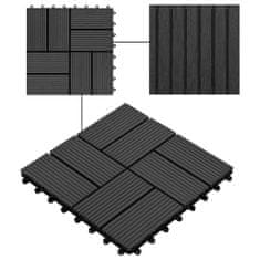 Greatstore Terasové dlaždice z dřevoplastu 11 ks 30 x 30 cm 1 m2 černé