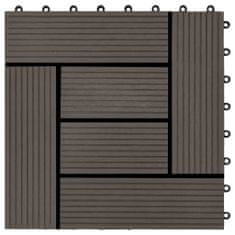 Greatstore 22 ks terasové dlaždice 30 x 30 cm 2 m2 WPC tmavě hnědé