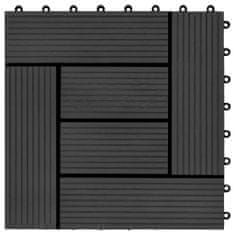 shumee 22 ks terasové dlaždice 30 x 30 cm 2 m2 WPC černé