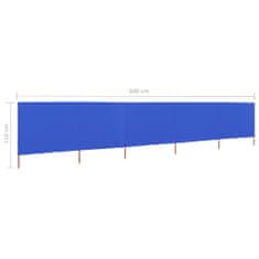 Vidaxl 5dílná zástěna proti větru látková 600 x 80 cm azurově modrá