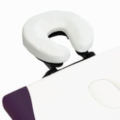 Vidaxl Skládací masážní stůl se 2 zónami hliník bílo-fialový