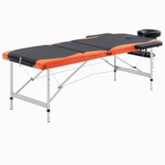 shumee Skládací masážní stůl se 3 zónami hliník černo-oranžový