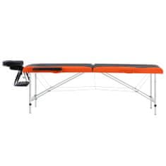 Greatstore Skládací masážní stůl se 2 zónami hliník černo-oranžový