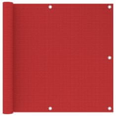Vidaxl Balkonová zástěna červená 90 x 500 cm HDPE