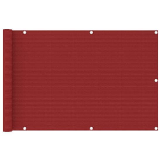 Vidaxl Balkonová zástěna červená 90 x 400 cm HDPE