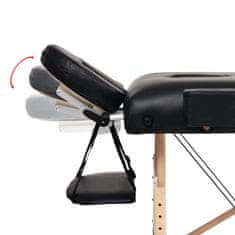 Petromila Skládací masážní stůl 2 zóny a stolička tloušťka 10 cm černé