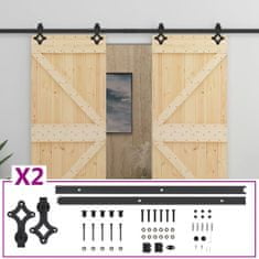 Vidaxl Posuvné dveře se setem kování 80 x 210 cm masivní borové dřevo