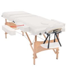 Vidaxl 3zónový skládací masážní stůl a stolička tloušťka 10 cm bílé