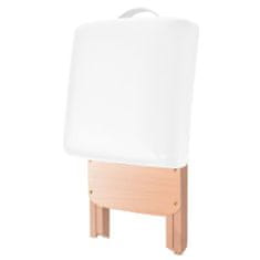 Greatstore Skládací masážní stolička s 12 cm silným sedákem bílá