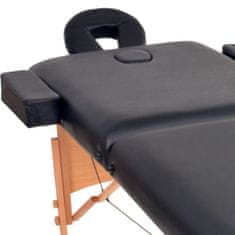 shumee 2zónový skládací masážní stůl 10 cm silný černý