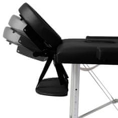 Vidaxl Černý skládací masážní stůl se 3 zónami a hliníkový rám