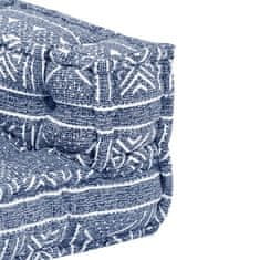 Greatstore 2místný modulární pouf indigo textil
