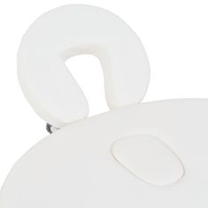 Petromila Skládací masážní stůl tloušťka 4 cm 2 podhlavníky oválný bílý