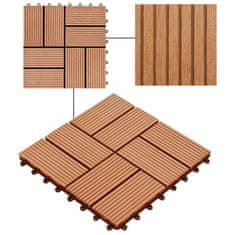 Greatstore 22 ks terasové dlaždice 30 x 30 cm 2 m2 WPC teakový odstín
