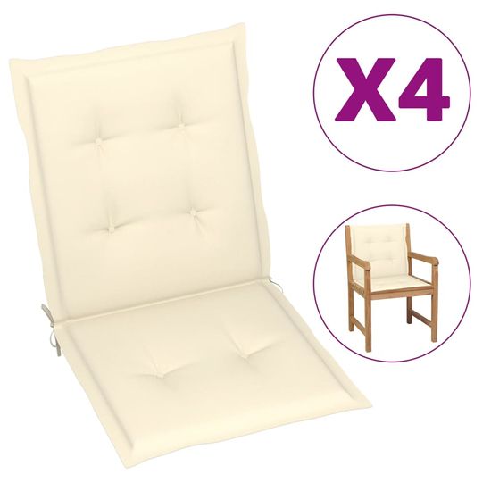 Vidaxl Polstry na zahradní židle 4 ks krémové 100 x 50 x 4 cm