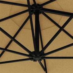 Greatstore Nástěnný slunečník s kovovou tyčí 300 cm barva taupe