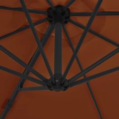 Greatstore Konzolový slunečník s ocelovou tyčí terakotový 300 cm