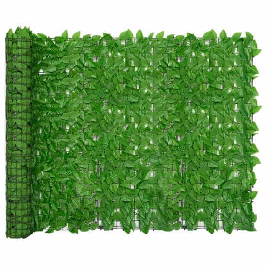 Vidaxl Balkónová zástěna se zelenými listy 500 x 150 cm