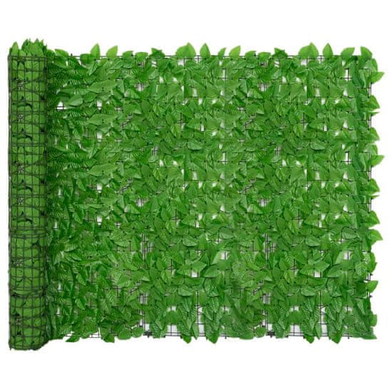 Vidaxl Balkónová zástěna se zelenými listy 300 x 150 cm