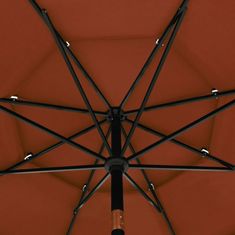 Greatstore 3stupňový slunečník s hliníkovou tyčí terakotový 3,5 m