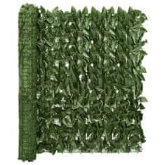 Vidaxl Balkónová zástěna s tmavě zelenými listy 400 x 100 cm