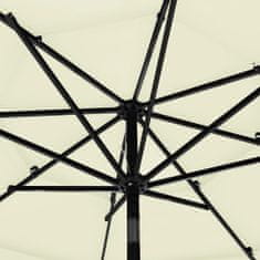 Vidaxl 3stupňový slunečník s hliníkovou tyčí pískový 3 m