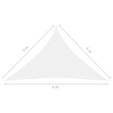 Greatstore Stínící plachta oxfordská látka trojúhelníková 5 x 5 x 6 m bílá