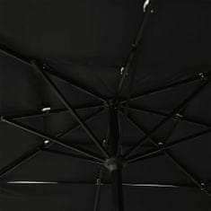 Petromila 3stupňový slunečník s hliníkovou tyčí černý 2,5 x 2,5 m 