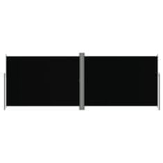 Greatstore Zatahovací boční markýza černá 220 x 600 cm
