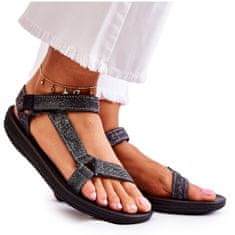 Dámské sandály na suchý zip Black velikost 36