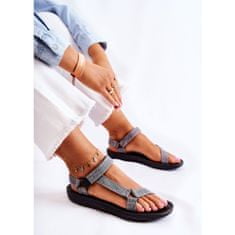 Klasické dámské sandály na suchý zip Grey Kalla velikost 37