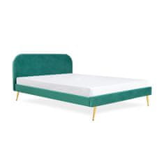 Homla VENLO Zelená velurová postel 160x200 cm