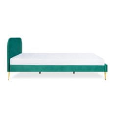 Homla VENLO Zelená velurová postel 160x200 cm