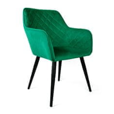 Homla Židle SHELTON Emerald velur 57x40x86 cm
