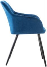 BHM Germany Jídelní židle Shila, samet, modrá