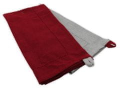 Home Elements  Utěrka z recyklované bavlny 2 ks, 50 x 70 cm, červená a šedá
