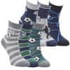 dětské chlapecké bavlněné vzorované fotbalové ponožky 8100921 6-pack, 31-34