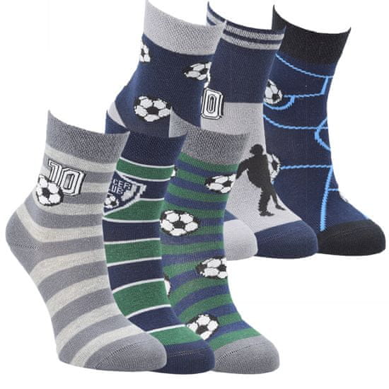 RS dětské chlapecké bavlněné vzorované fotbalové ponožky 8100921 6-pack