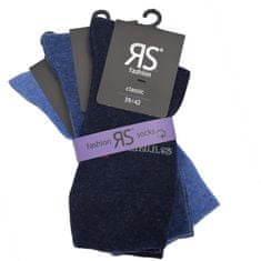 RS  klasické pánské volnočasové ponožky bez gumiček 7102422 3-pack, modrá, 39-42