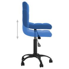 Greatstore Otočná kancelářská židle modrá samet