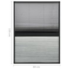 Petromila Plisovaná okenní síť proti hmyzu se zástěnou hliník 80 x 120 cm