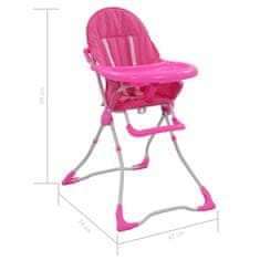 shumee Dětská jídelní židlička růžovo-bílá