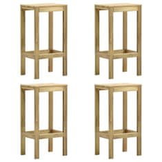 Petromila Zahradní barové stoličky 4 ks impregnované borové dřevo