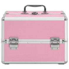 shumee Kosmetický kufřík 22 x 30 x 21 cm růžový hliník